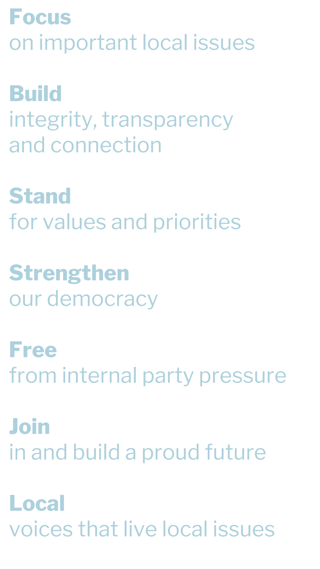 Voices for Yarra Ranges Actionable Items Voices for Yarra Ranges Actionable Items